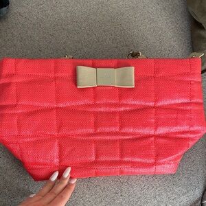 Kate Spade Pink Tote with Taupe Bow